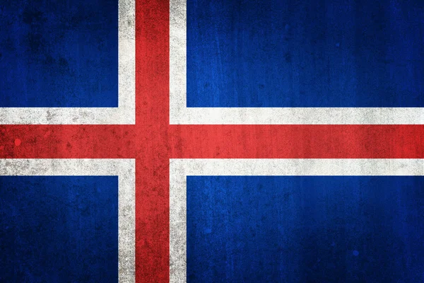 National flag of Iceland. Grungy effect. — Stock Photo, Image