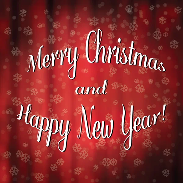 メリー クリスマスと新年あけましておめでとうございますメッセージ。レトロなタイポグラフィ機知 — ストックベクタ