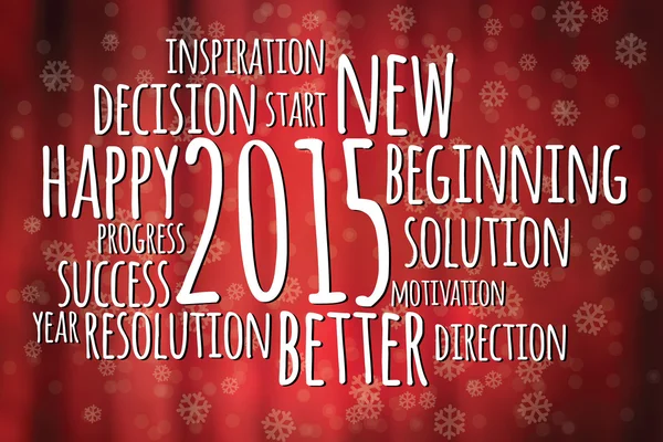 Word cloud filled with positive attitude for the new year 2015 — Stock Vector