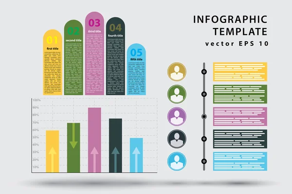 Modello infografico moderno con spazio per contenuti personalizzati — Vettoriale Stock