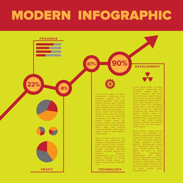 Modello infografico moderno con spazio per contenuti personalizzati — Vettoriale Stock