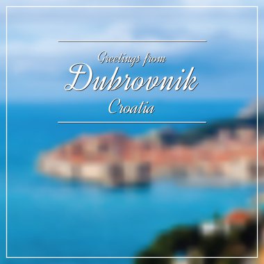 Dubrovnik kartpostal bulanık görüntü arka ile selamlar