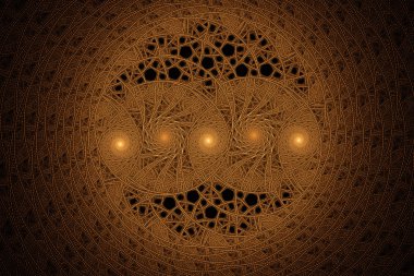 Soyut geometrik kabile altın fraktal doku