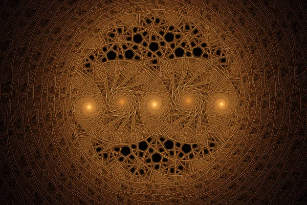 Abstracte geometrische tribal gouden fractal textuur — Stockfoto