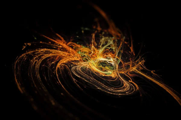 Abstract fiery fractal texture in 3D perspective. — Stock Photo, Image