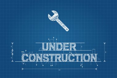 İnşaat blueprint, teknik resim, karalama stili altında 