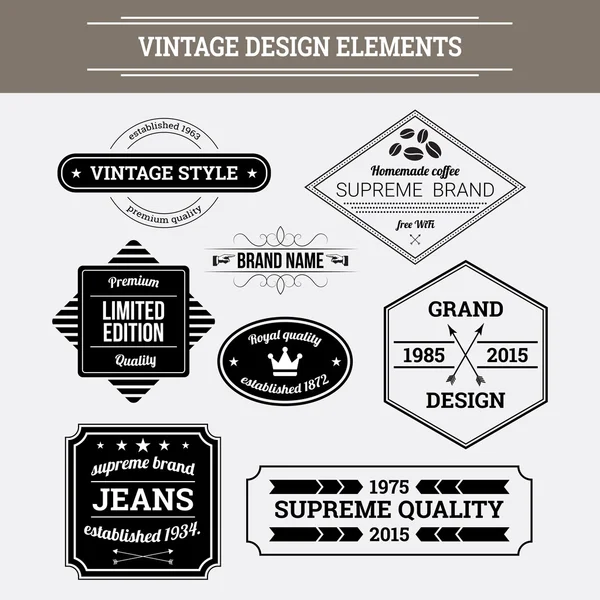 Vintage vector designelementen. Retro stijl typografische etiketten — Stockvector