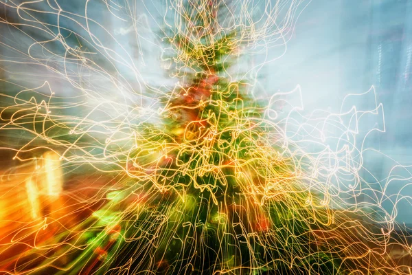 Abstract traces of light blurred movements and contrast colors — Stock Photo, Image