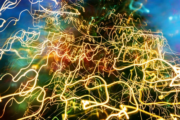 Abstract traces of light blurred movements and contrast colors — Stock Photo, Image