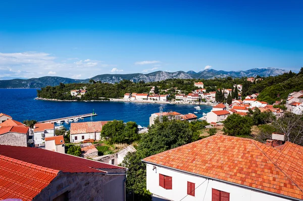 Vista panorámica de la costa en la isla de Korcula, Croacia — Foto de Stock