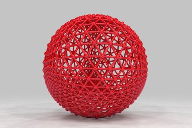Daha küçük küreler lifler tarafından bağlı küre yaptı. 3D render ben
