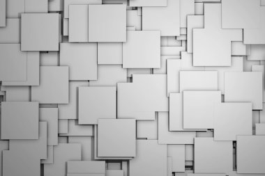 gri kare plakaların alan. 3D render resim