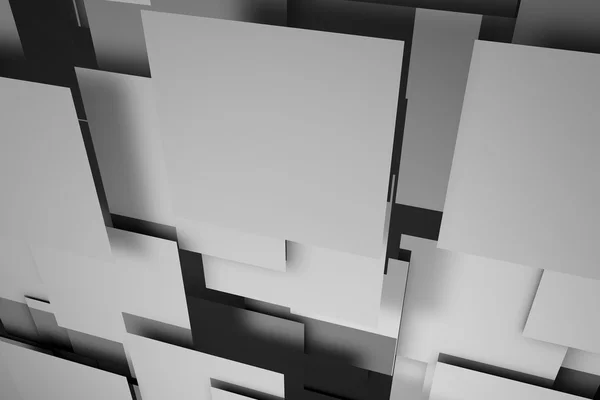 Campo de placas quadradas cinzentas. Imagem de renderização 3d — Fotografia de Stock