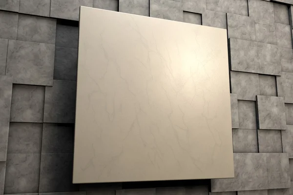Campo de placas quadradas marrons com textura de pedra. Imagem de renderização 3d — Fotografia de Stock