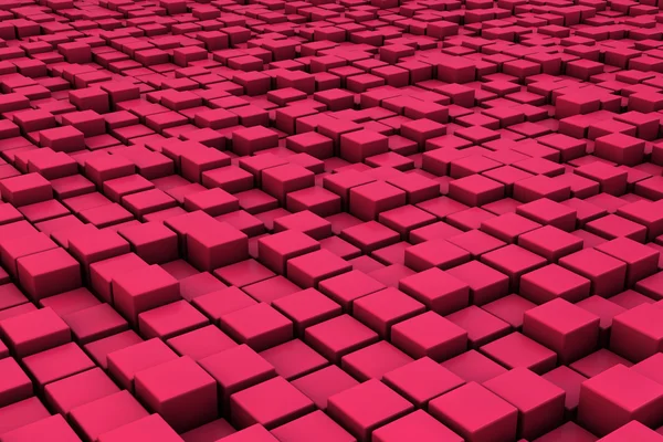 Поле червоних 3d кубиків. 3D зображення тла рендеринга — стокове фото