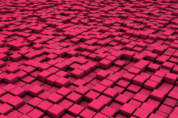 Campo de cubos rojos 3d. 3d renderizar imagen de fondo — Foto de Stock