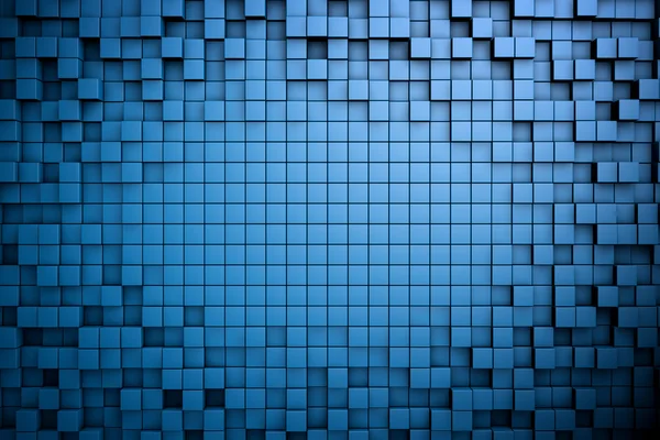 Field of blue 3d cubes. 3d render background image — Stock Photo, Image