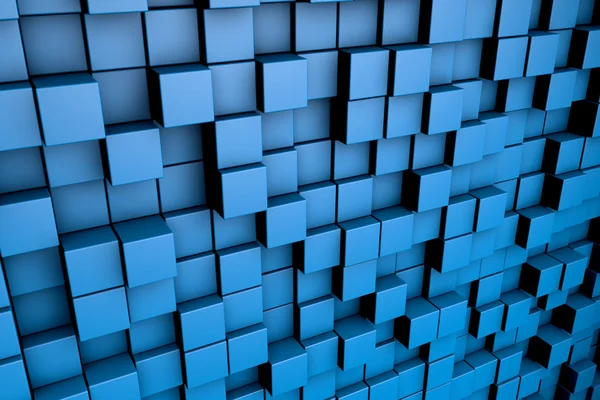 Campo de cubos 3d azuis. Imagem de fundo de renderização 3d — Fotografia de Stock
