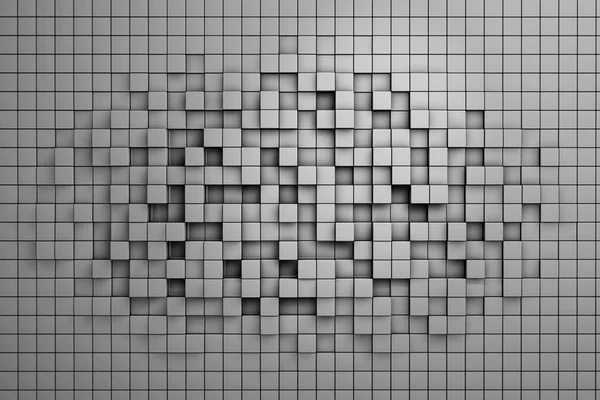 Поле сірих 3d кубиків. 3D зображення тла рендеринга — стокове фото