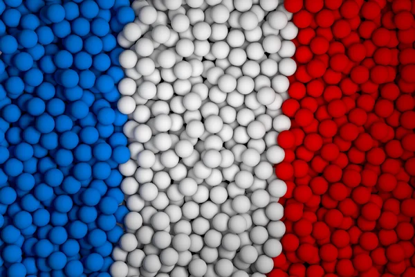 Beaucoup de petites boules colorées qui forment le drapeau national de la France — Photo