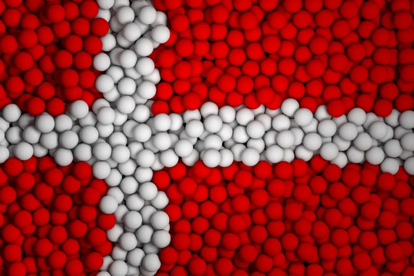 Many small colorful balls that form national flag of Denmark — Stok fotoğraf