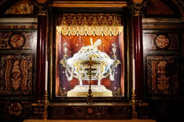 ROME, ITALY - OCTOBER 30: The interior of the church of St. Mary Major, Santa Maria Maggiore is full of works of art, valuable objects and relics in Rome, Italy on October 30, 2014.