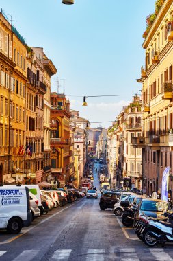 ROME, ITALY - OCTOBER 30: Streets of Rome are full of traffic and people throughout the day in Rome, Italy on October 30, 2014.