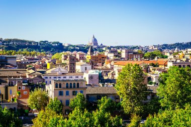 Rome, İtalya - 30 Ekim: Panoramik portakal Bahçe, Giardino degli Aranci, Rome, İtalya 30 Ekim 2014 tarihinde dan görüldüğü gibi Roma.