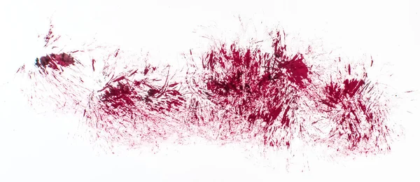 Acrylic hand drawn red abstract splash stains that look like blo — Stock Photo, Image