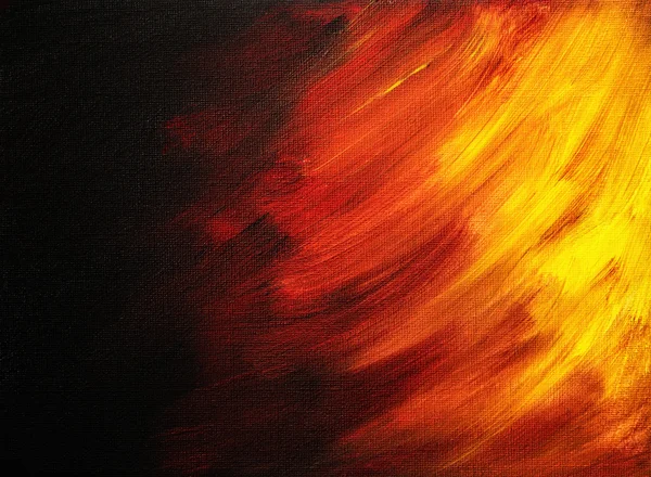 Jasny malarstwa abstrakcyjnego, który wygląda jak ognia w nocy malowane farbami akrylowym — Zdjęcie stockowe