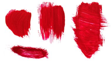 Akrilik fırça darbeleri ve sıçramak kırmızı soyut el boyalı