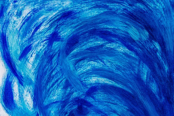 Acrylic paints background in blue tones. Abstract waves and sea — Stock Photo, Image