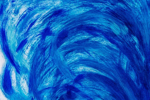 Pinturas acrílicas de fondo en tonos azules. Ondas abstractas y mar —  Fotos de Stock