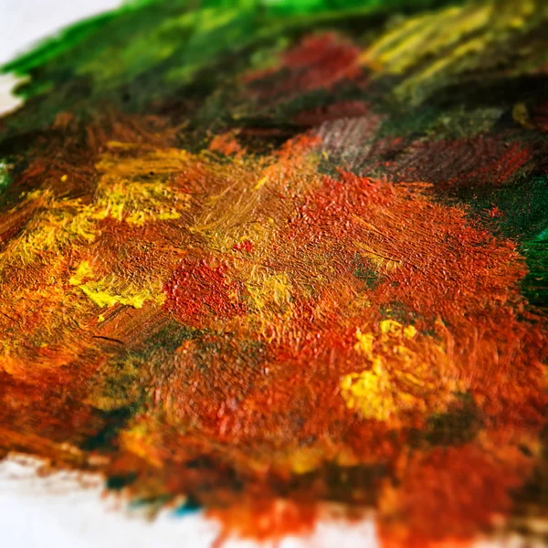 Détail des peintures acryliques dans les tons terreux et les couleurs d'automne — Photo