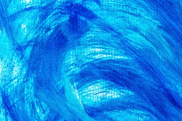 Tintas acrílicas fundo em tons azuis. Ondas abstratas e tema do mar . — Fotografia de Stock