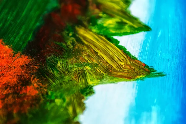 Détail des peintures acryliques dans les tons terreux et les couleurs d'automne — Photo