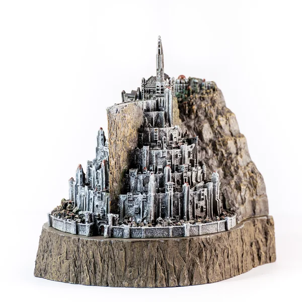 ZAGREB, CROATIA - JANUARY 23: Lord of the Rings figurine showing the White City, Minas Tirith shot in studio in Zagreb, Croatia on January 23, 2013. — Stock Photo, Image