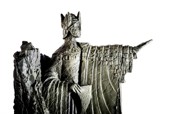Zagreb, Kroatien - 23 januari: Sagan om ringen statyett visar Elendil Argonath, konungen av Gondor, skjuten i studio i Zagreb, Kroatien den 23 januari, 2013. — Stockfoto