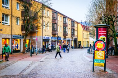 İsveç'teki Lund şehir Noel ve tatil sezonu sokaklarında
