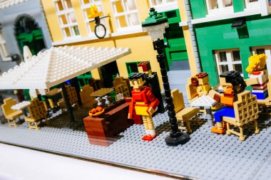 Lego figürler ve formlar Lego depolamak Nyhavn mahalleye Kopenhag, Danimarka