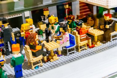 Lego figürler ve formlar Lego depolamak Nyhavn mahalleye Kopenhag, Danimarka