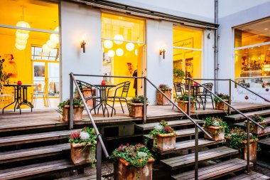 Sokak sahne ve Restoran Kopenhag Danimarka