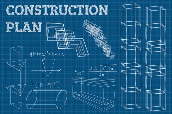 Soyut 3d tel kafes yapısı işlemek. Vektör inşaat grafik tasarım.