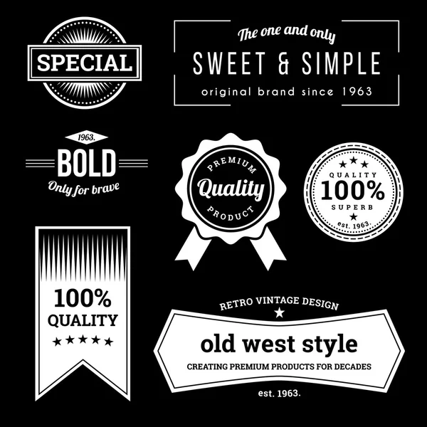 Collection of retro labels with retro vintage styled design. Vector illustration. — Stock Vector