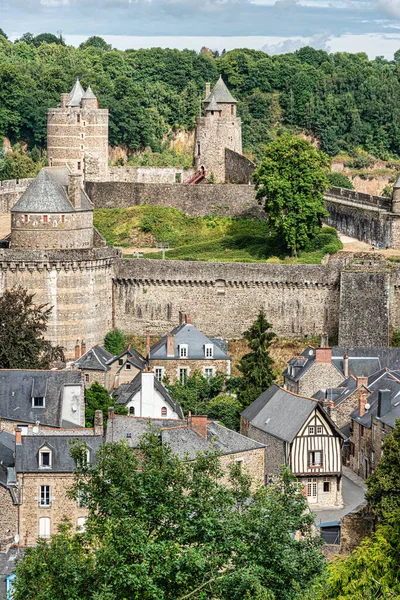 Ortaçağ Şatosu Fougeres Brittany Fransa — Stok fotoğraf