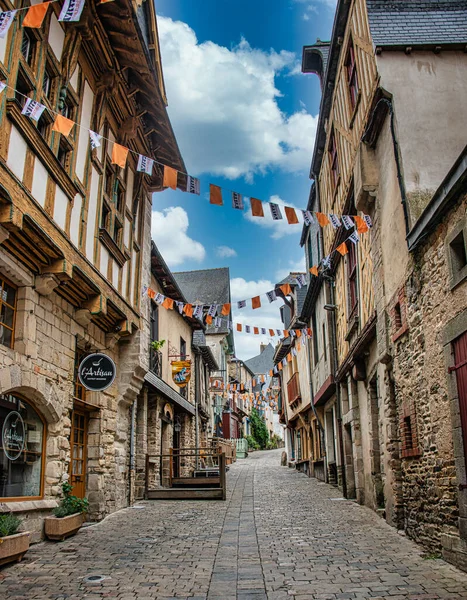 Vitre-Brittany 'deki geleneksel evler, Fransa Ille-et-Vilaine Bölümü 08.08.2018