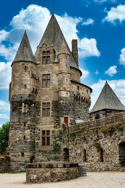 Mittelalterliches Schloss Der Stadt Vitre Der Bretagne Frankreich Blick Auf — Stockfoto