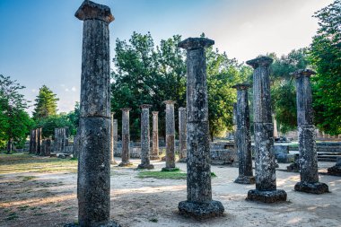 Yunanistan 'daki Olympia arkeoloji sahasında jimnastik veya Palaestra.