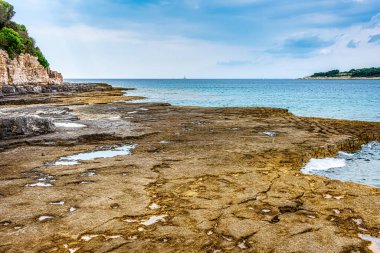 Breathtaking View on the Rocky Cliffs and Coast of Brijuni Island, Istria, Croatia