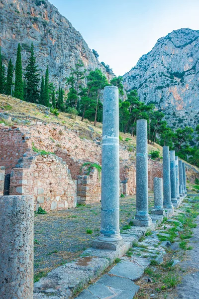 Yunanistan Ana Anıt Sahalarının Manzarası Delphi Harabeleri Delphi Kahini — Stok fotoğraf